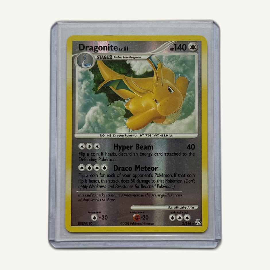 2008 Pokémon Legends Awakened Dragonite 2/146 Reverse Holo, front
