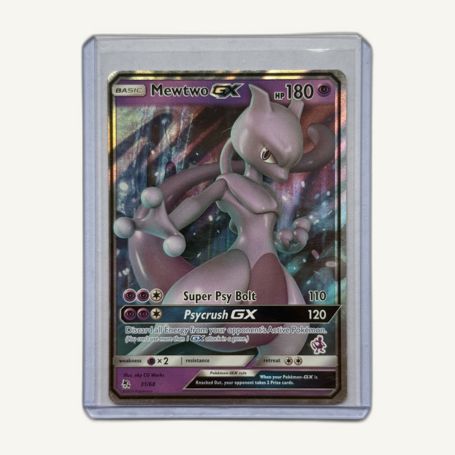 2019 Pokémon Hidden Fates Mewtwo-GX 31/68, front