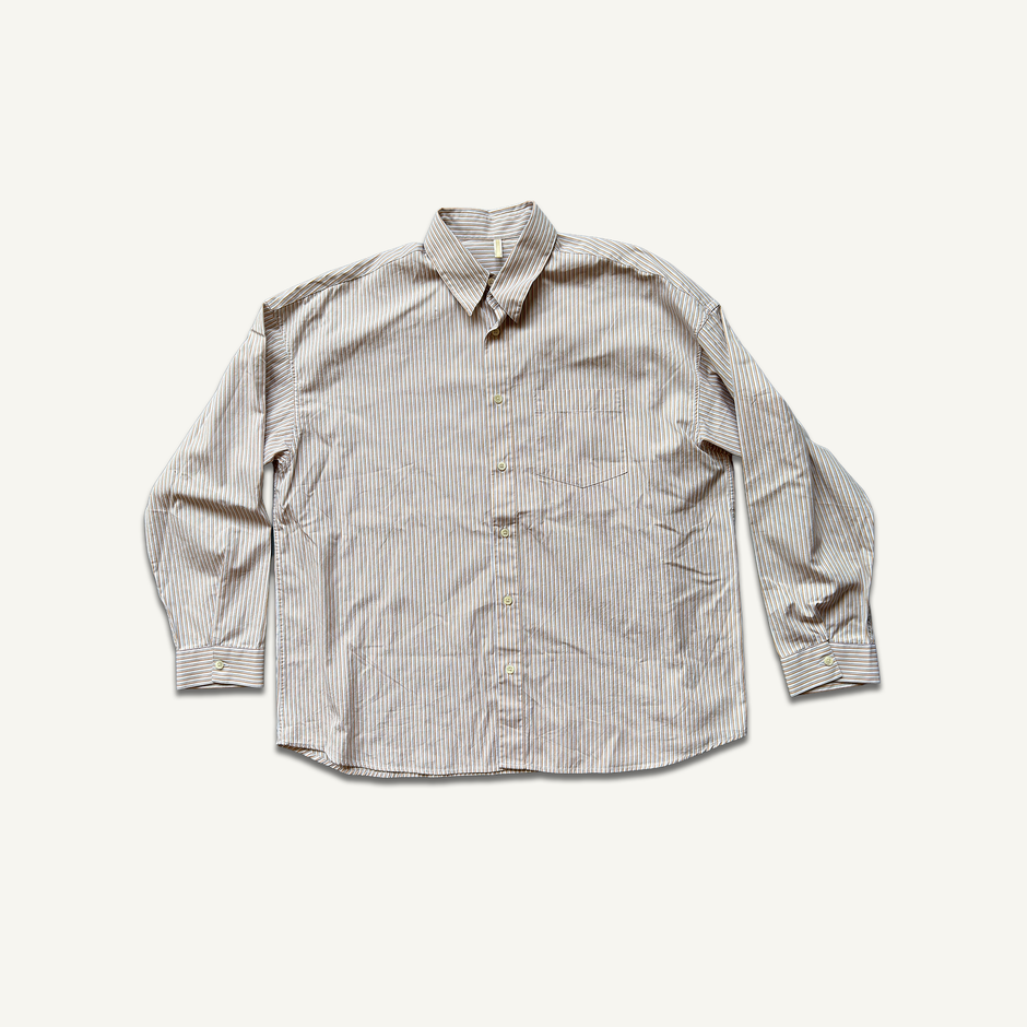 Sunflower Stable Shirt in brown pinstripe — Copenhagen menswear tailoring