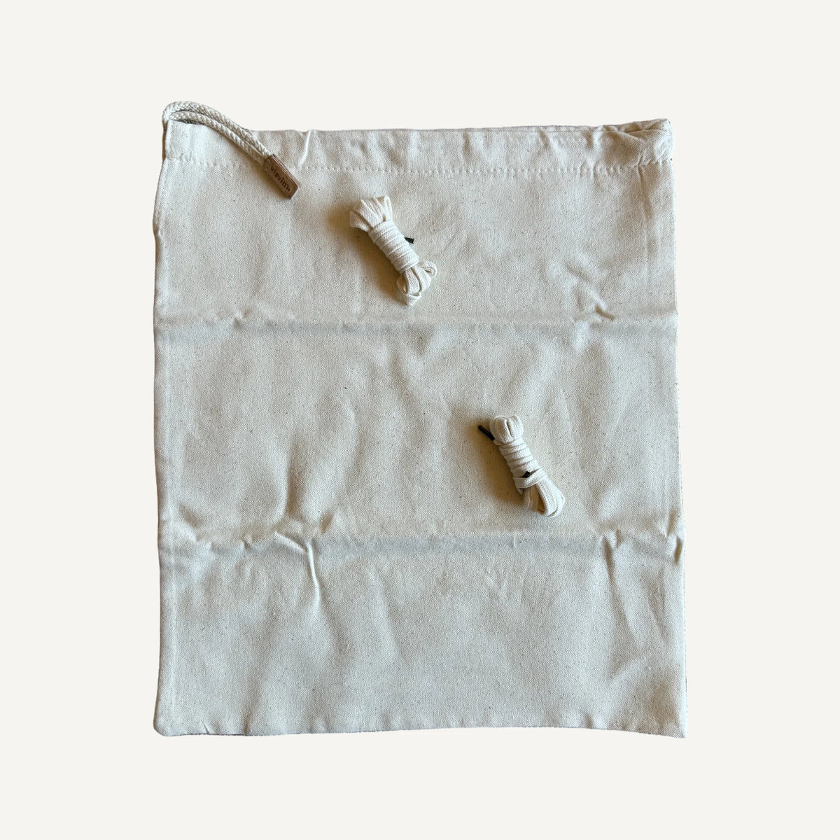visvim Skagway Lo, Ivory, drawstring bag and spare laces