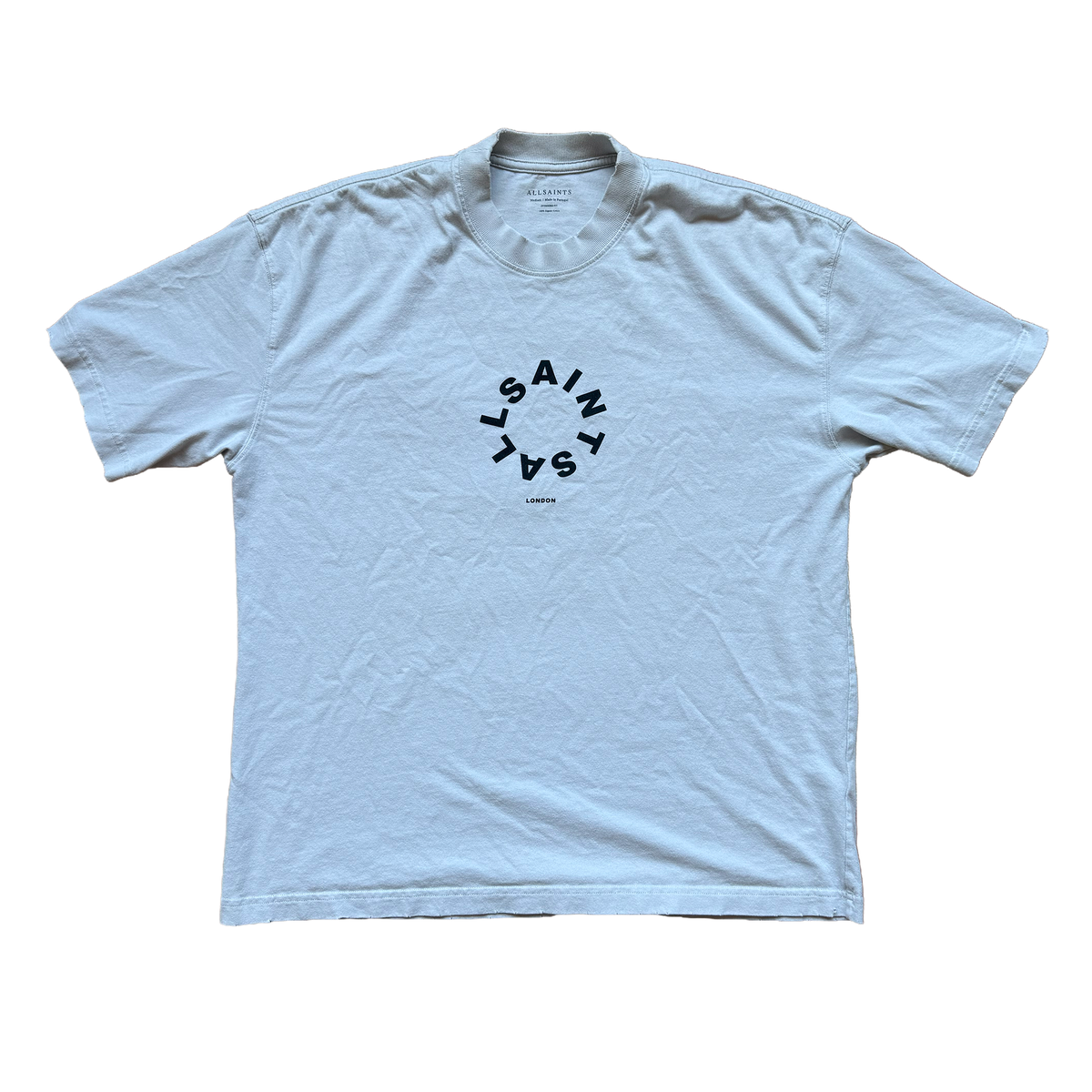 AllSaints Tierra oversized tee, front with circular logo