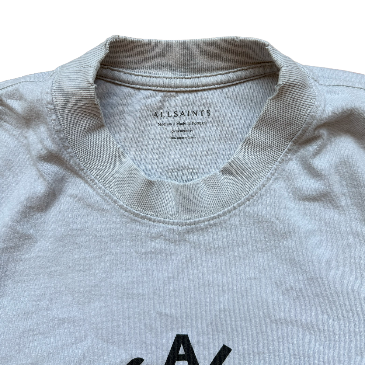 AllSaints oversized tee, mock neck and label detail