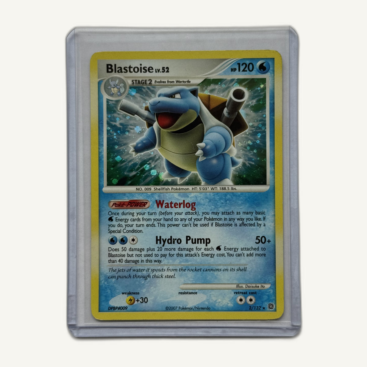 2007 Pokémon Secret Wonders Blastoise 2/132 Holo, front