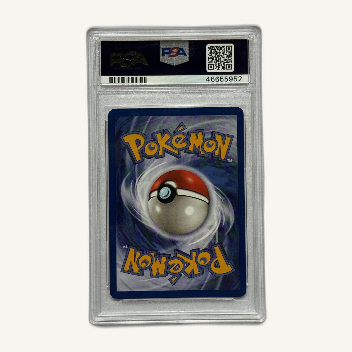 1999 Pokémon Jungle Clefable 1/64 Holo No Symbol Error PSA 8, back of slab