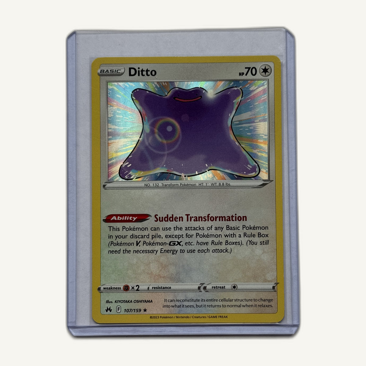 2023 Pokémon Crown Zenith Ditto 107/159 Holo, front