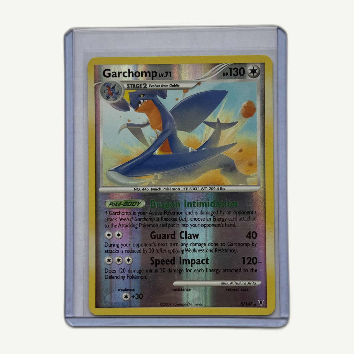2009 Pokémon Supreme Victors Garchomp 5/147 Reverse Holo, front