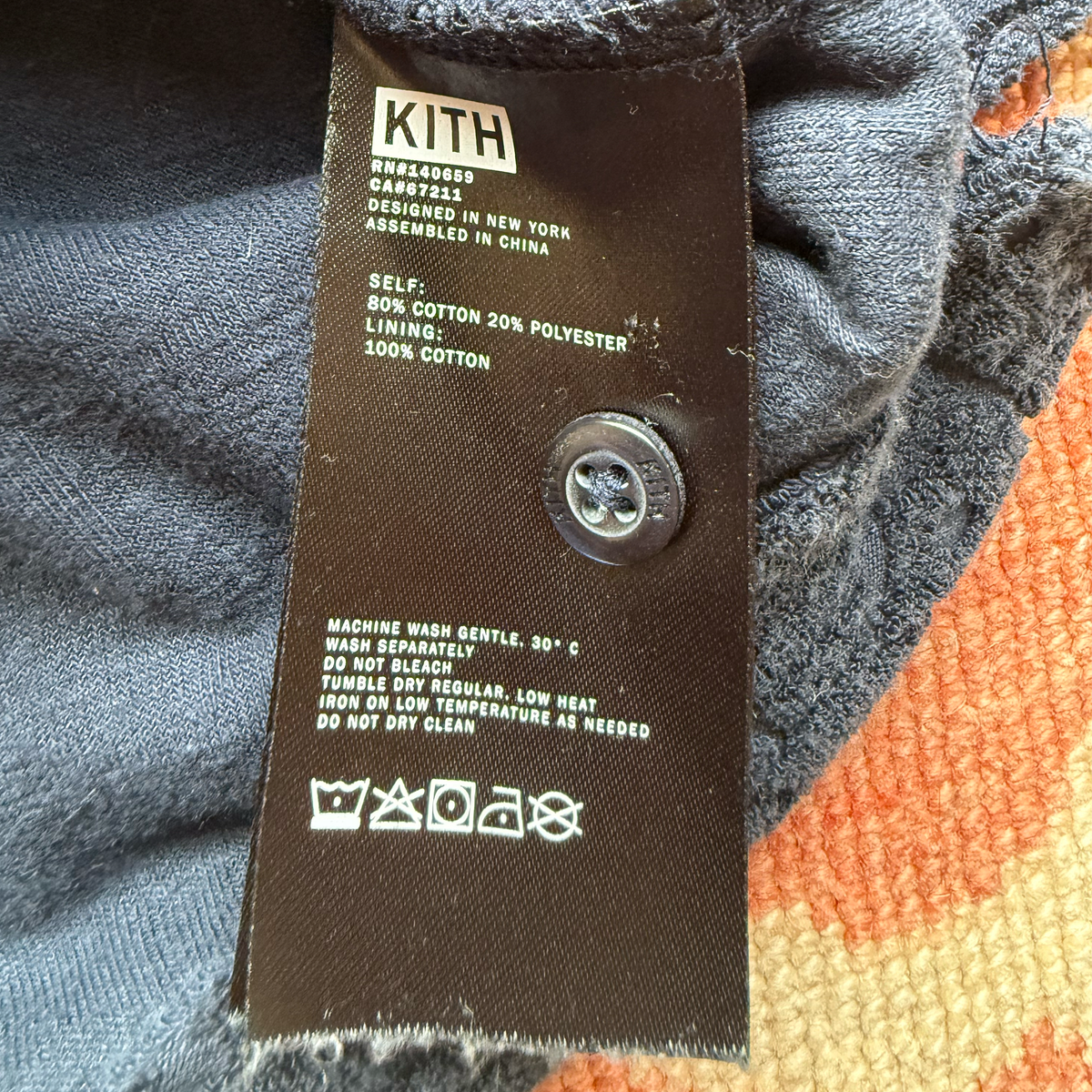 KITH terry camp shirt, neck label