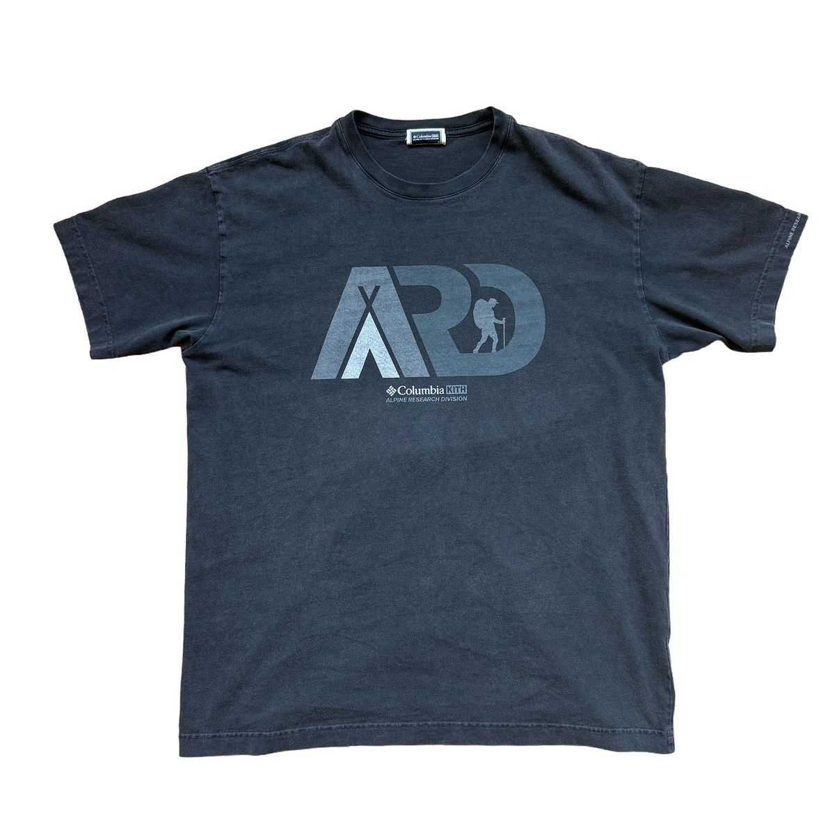 KITH x Columbia Alpine Research Division washed black tee, front