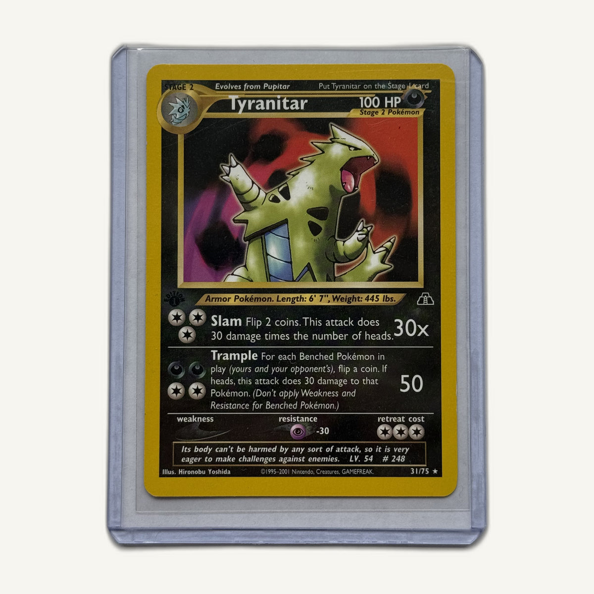2001 Pokémon Neo Discovery 1st Edition Tyranitar 31/75, front