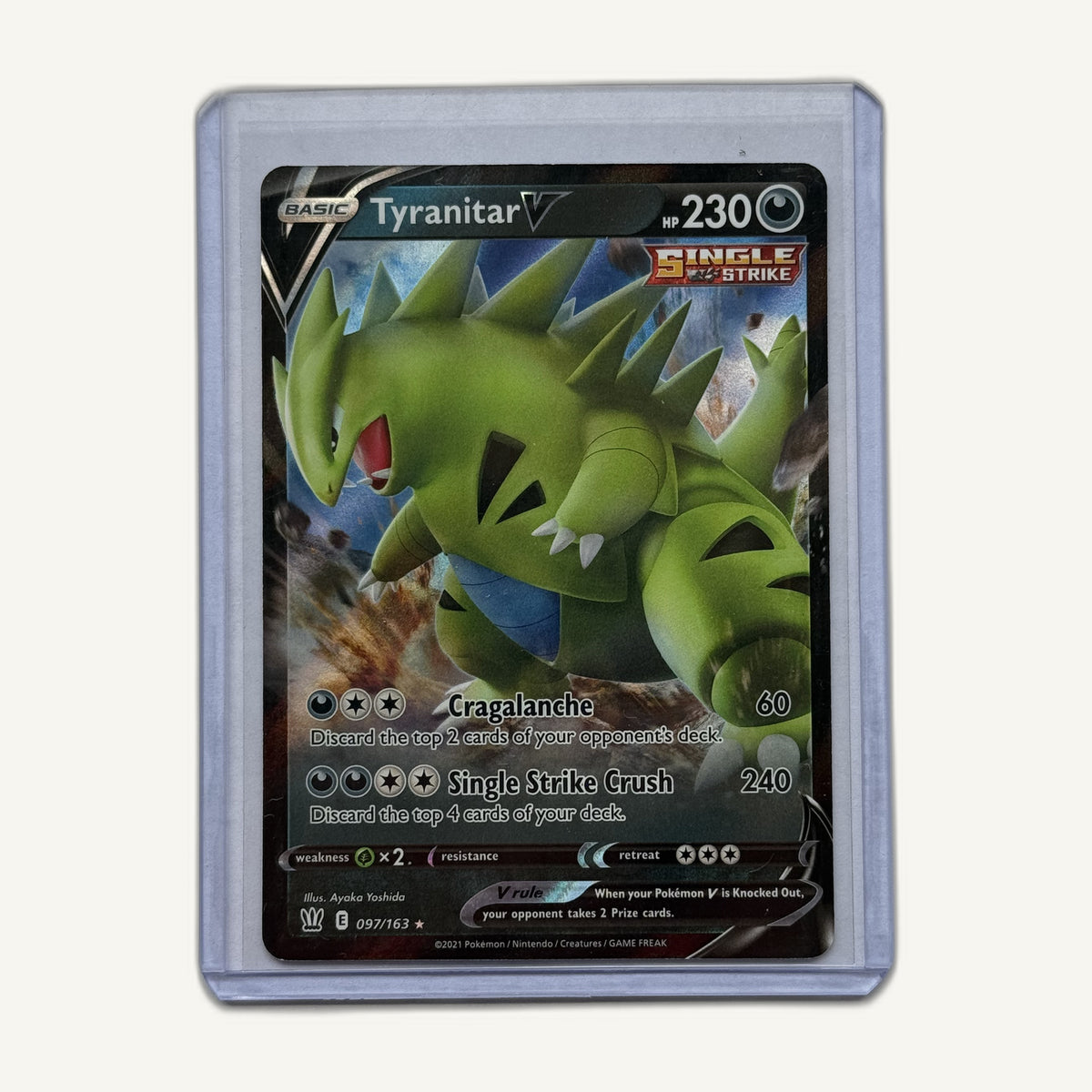 2021 Pokémon Battle Styles Tyranitar V 097/163, front