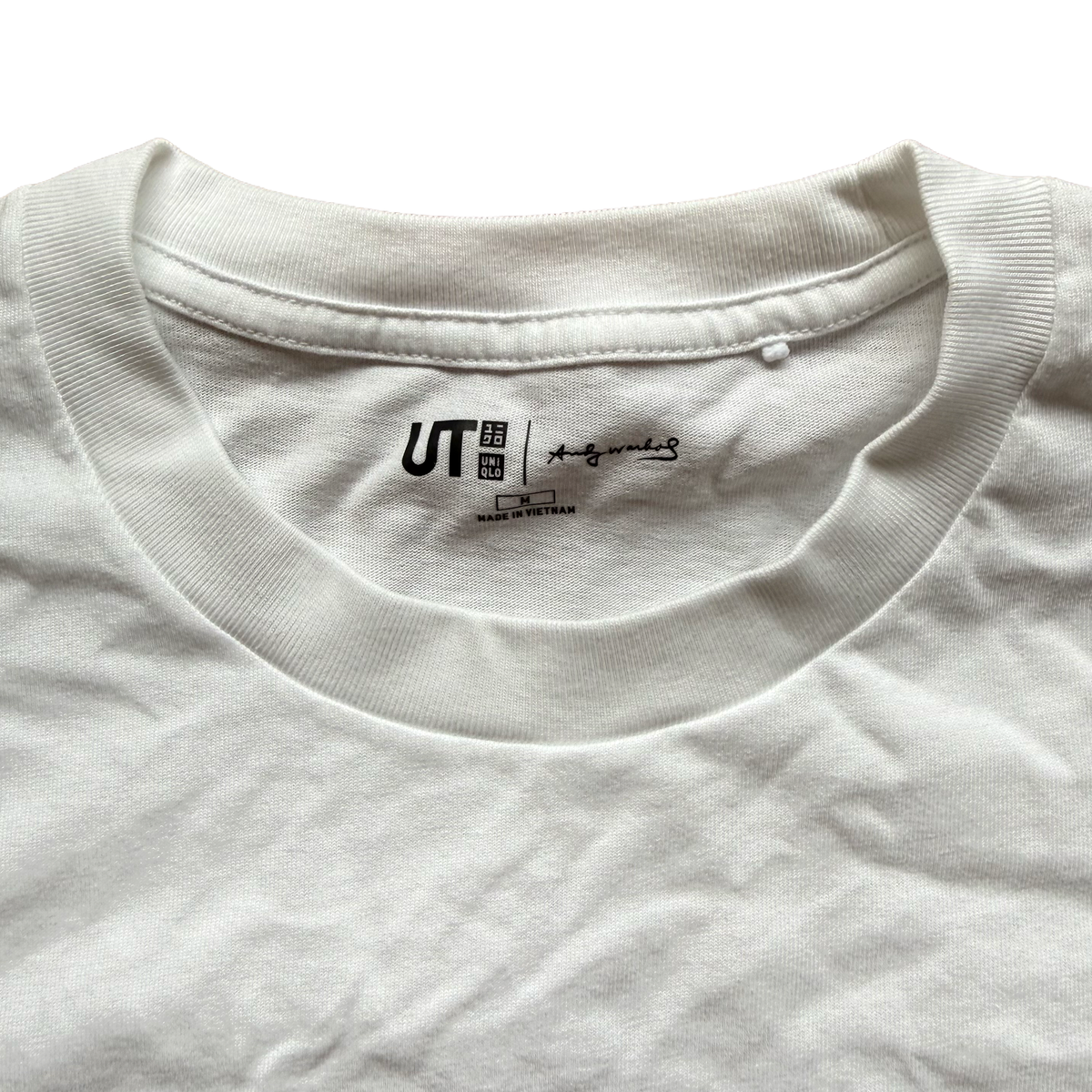 Uniqlo UT Andy Warhol tee, neck print and size M
